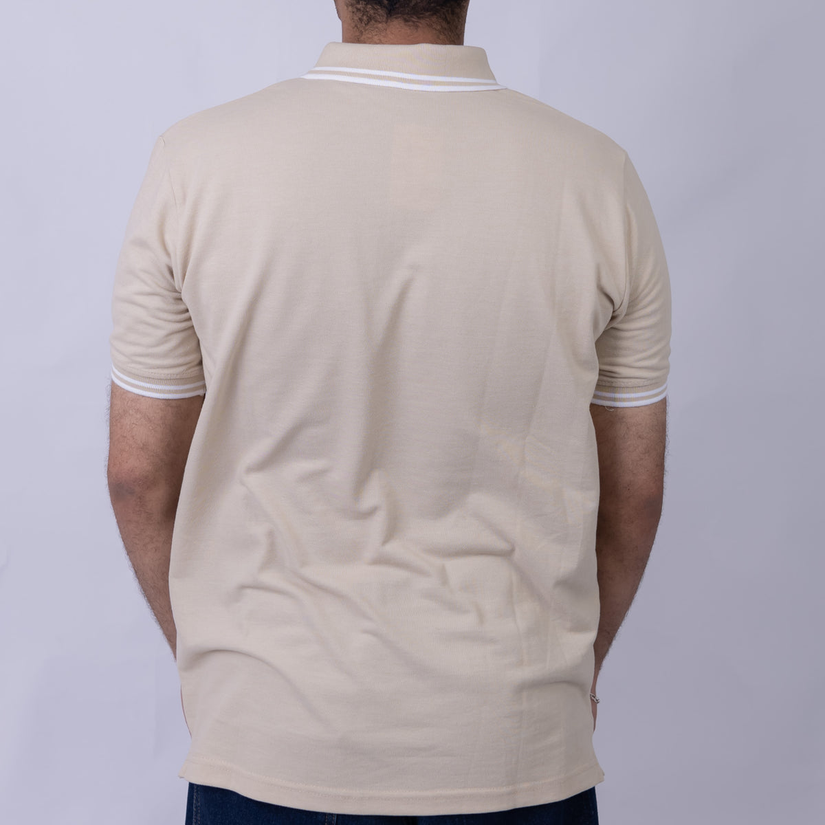  Slim Fit Cotton Half-Zip Polo Shirt for Men