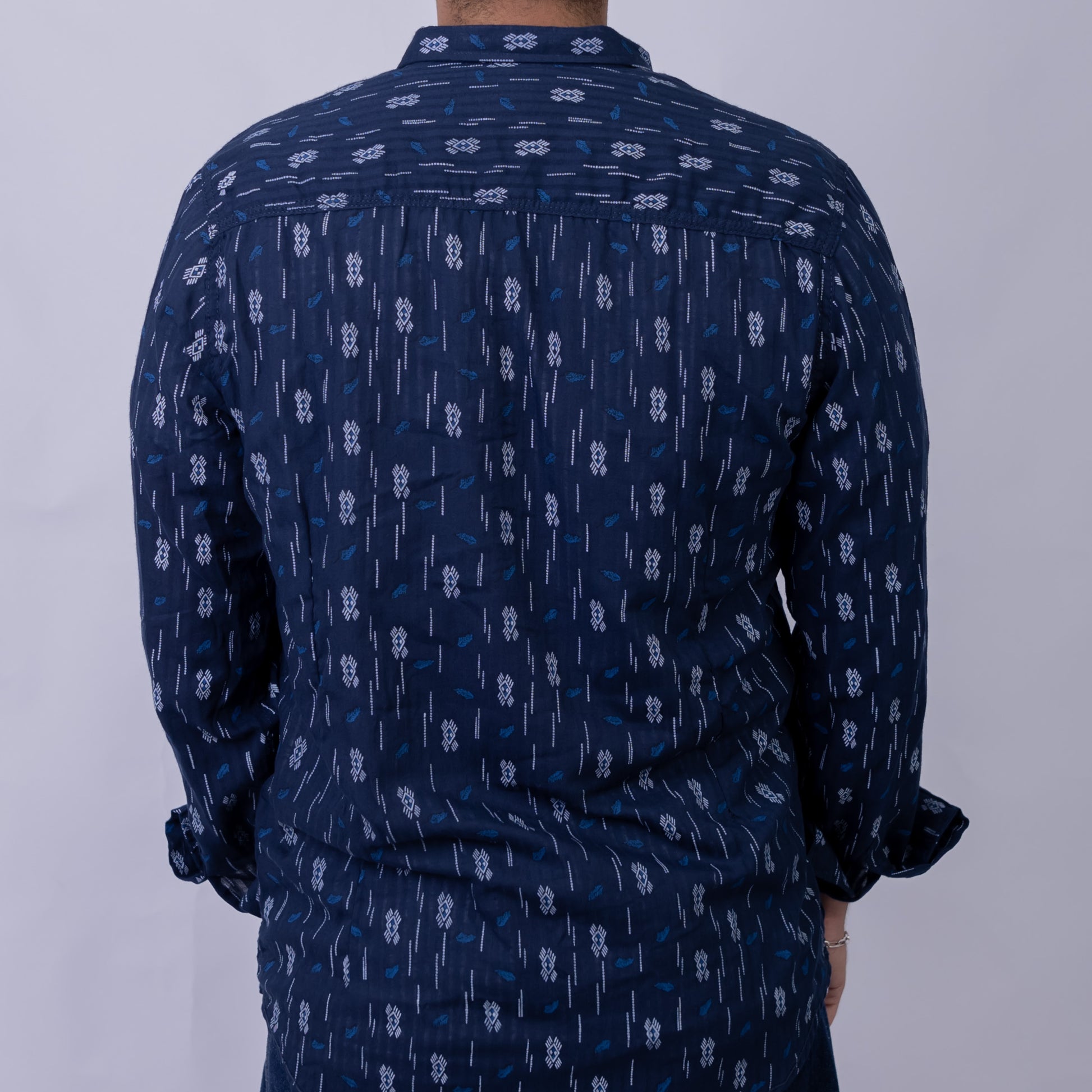 Regular Fit Poplin Printed Long Sleeve Shirt for Men