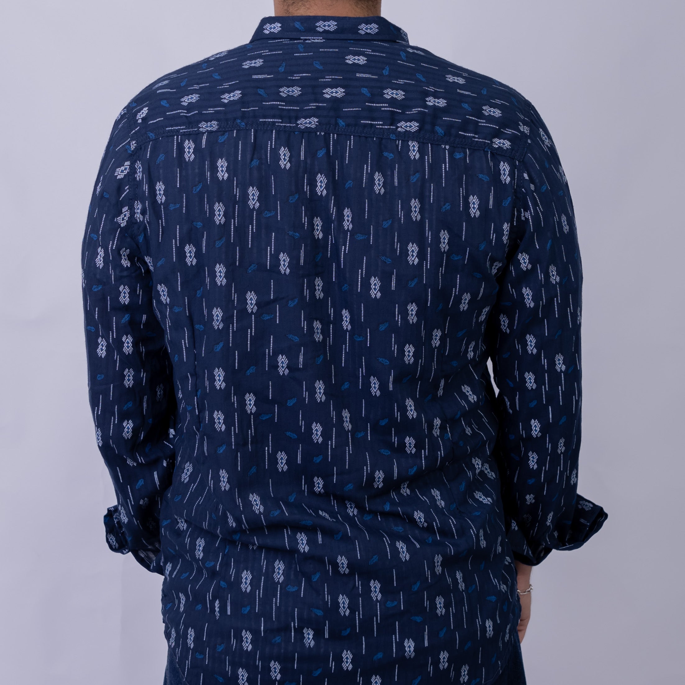 Regular Fit Poplin Printed Long Sleeve Shirt for Men