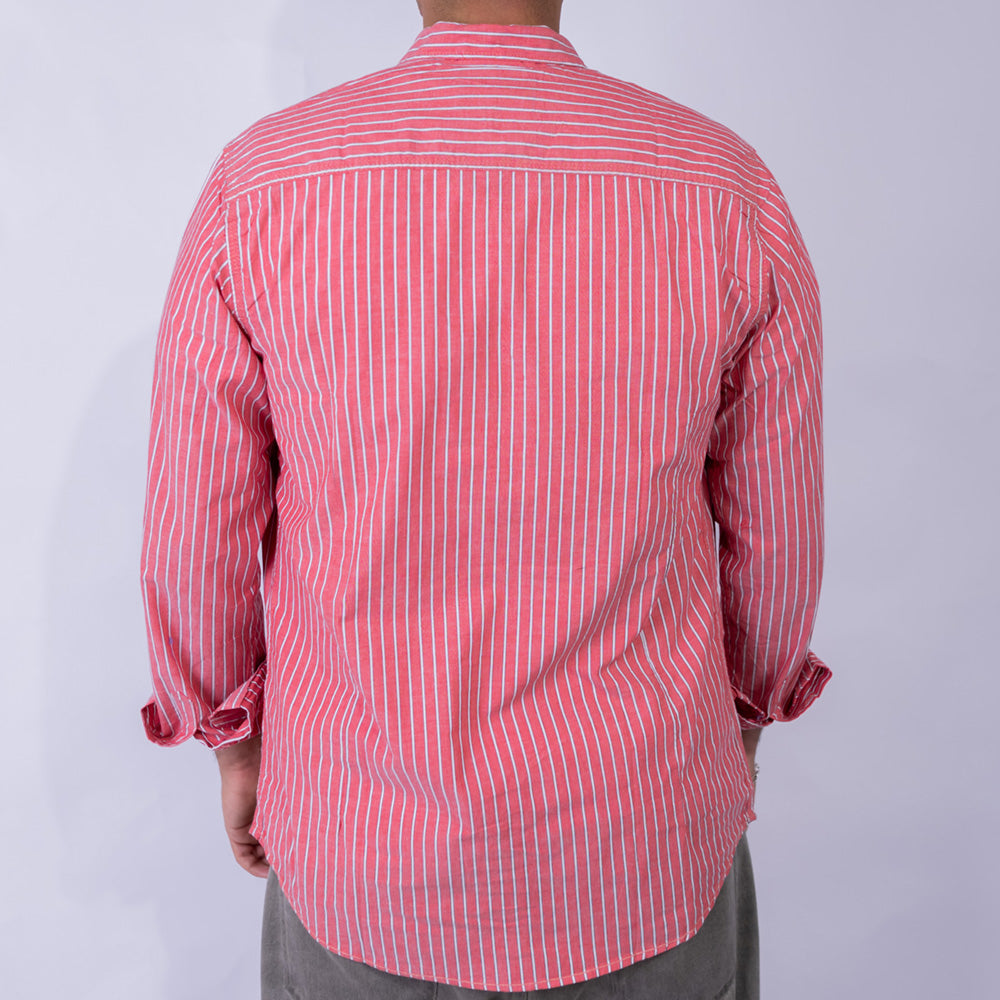 قميص رجالي Regular Fit قطن كم طويل مخطط