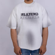 Oversized Men's Cotton Chest Graphic Print Round Neck T-Shirt
