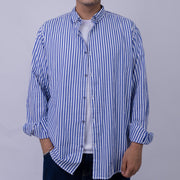 Relaxed Fit Poplin Long Sleeve Shirt for Men