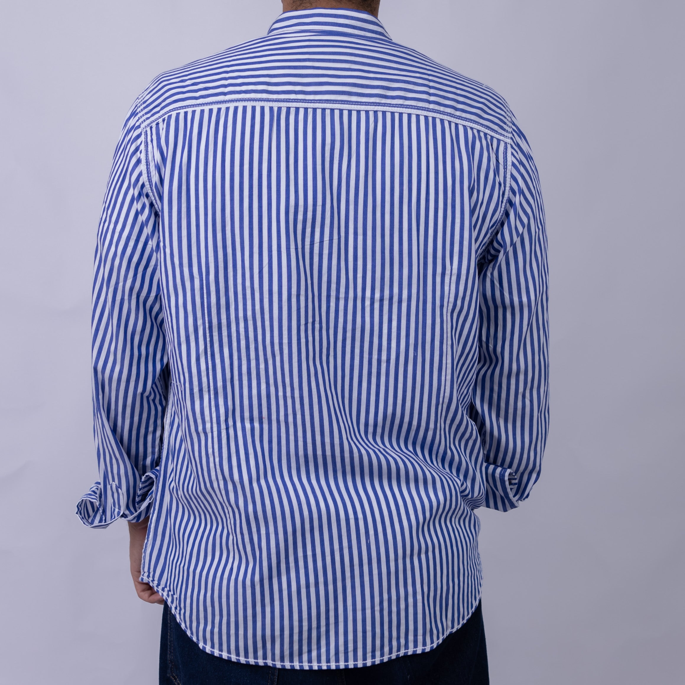 Relaxed Fit Poplin Long Sleeve Shirt for Men
