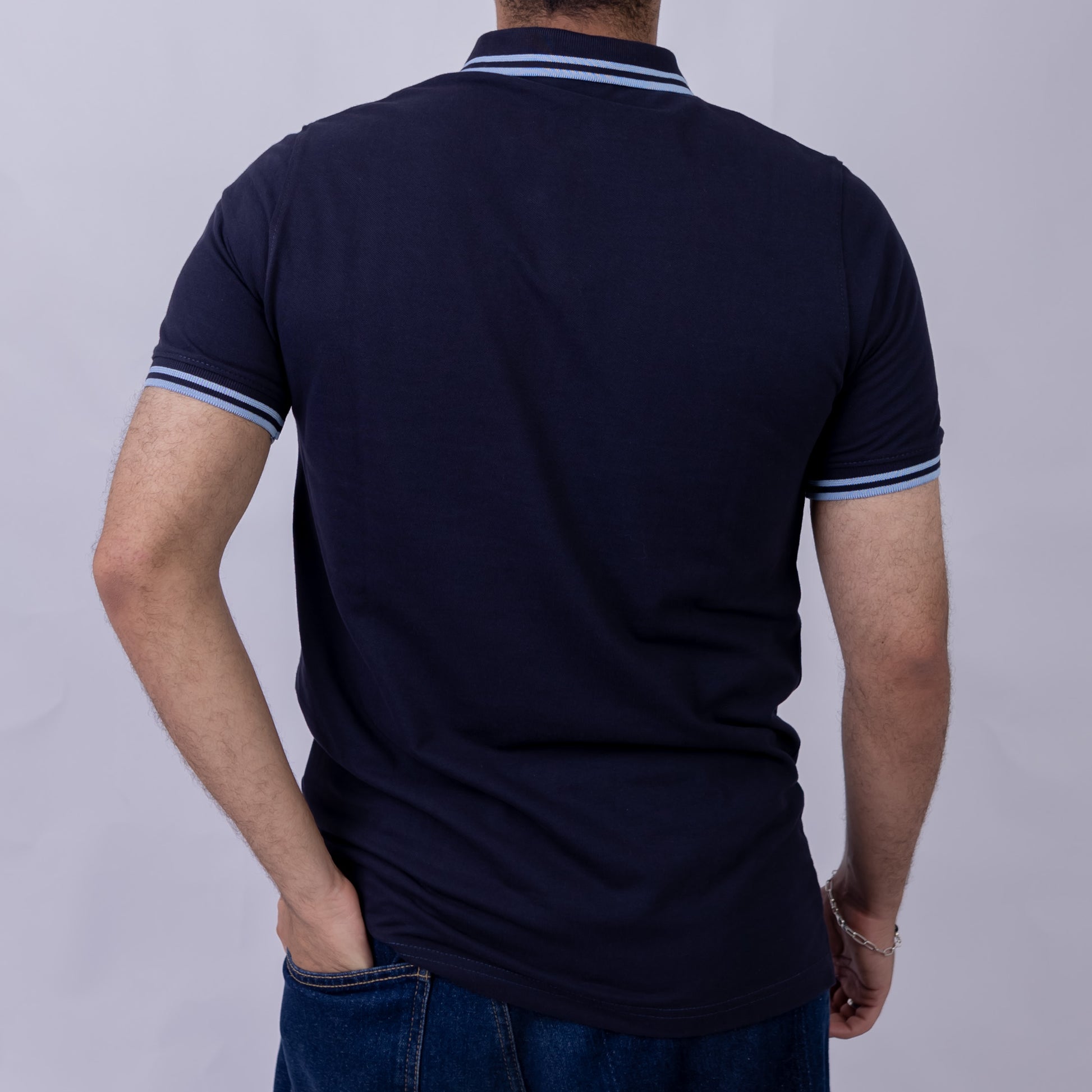 Slim Fit Half-Zip Cotton Men's Polo T-Shirt