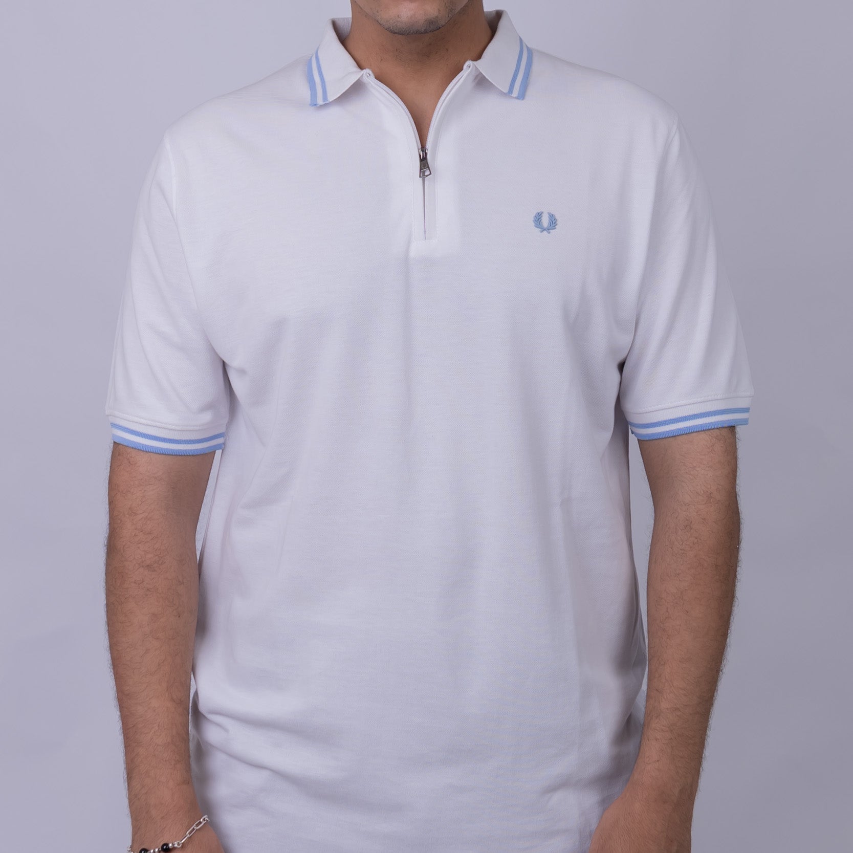 Slim Fit Half-Zip Cotton Men's Polo T-Shirt