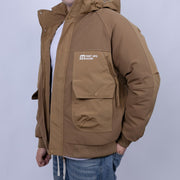 Relaxed Fit Waterproof Jacket for Men | Heavy Padded Hooded Cargo