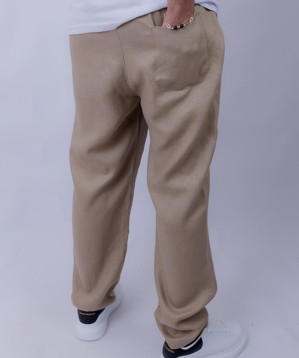 Giovane Wide Leg Men's Linen Trousers
