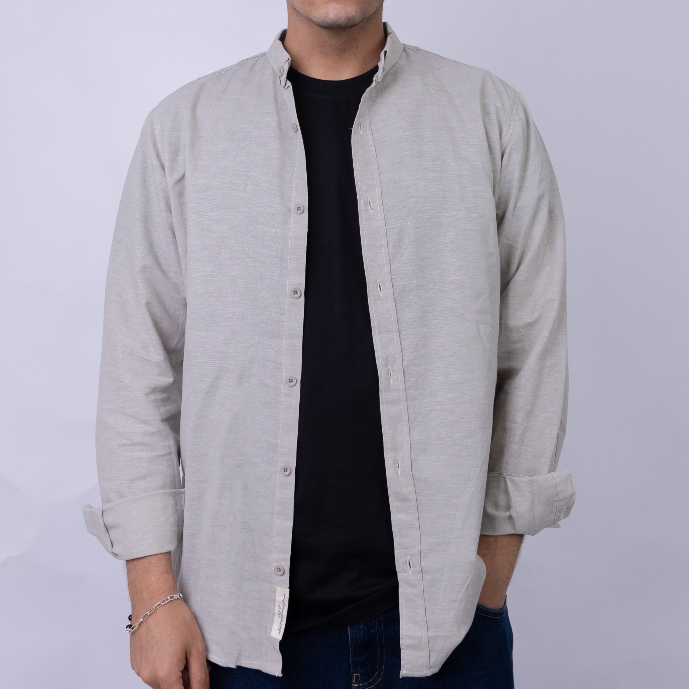 Oversized Linen Long Sleeve Shirt for Men