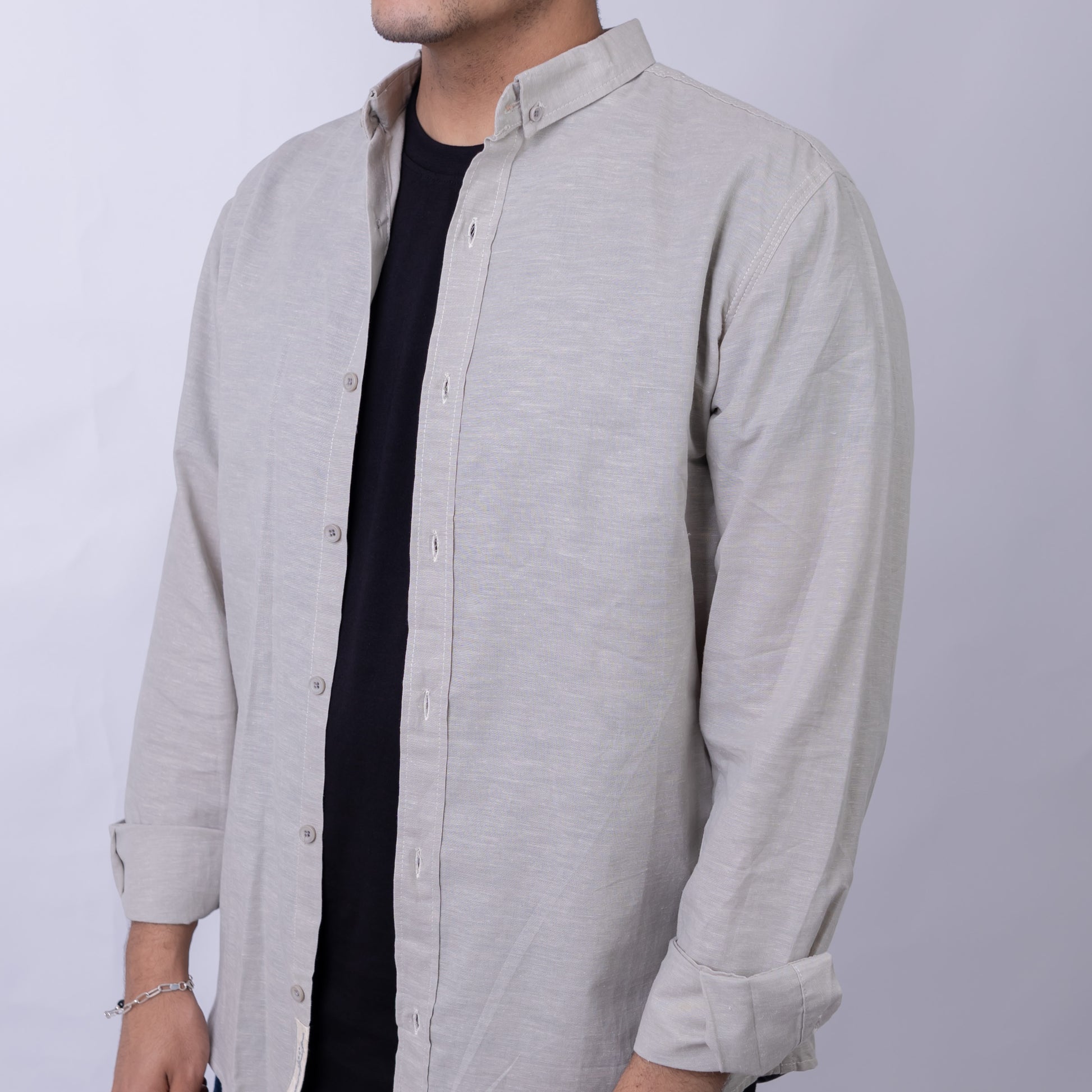 Oversized Linen Long Sleeve Shirt for Men