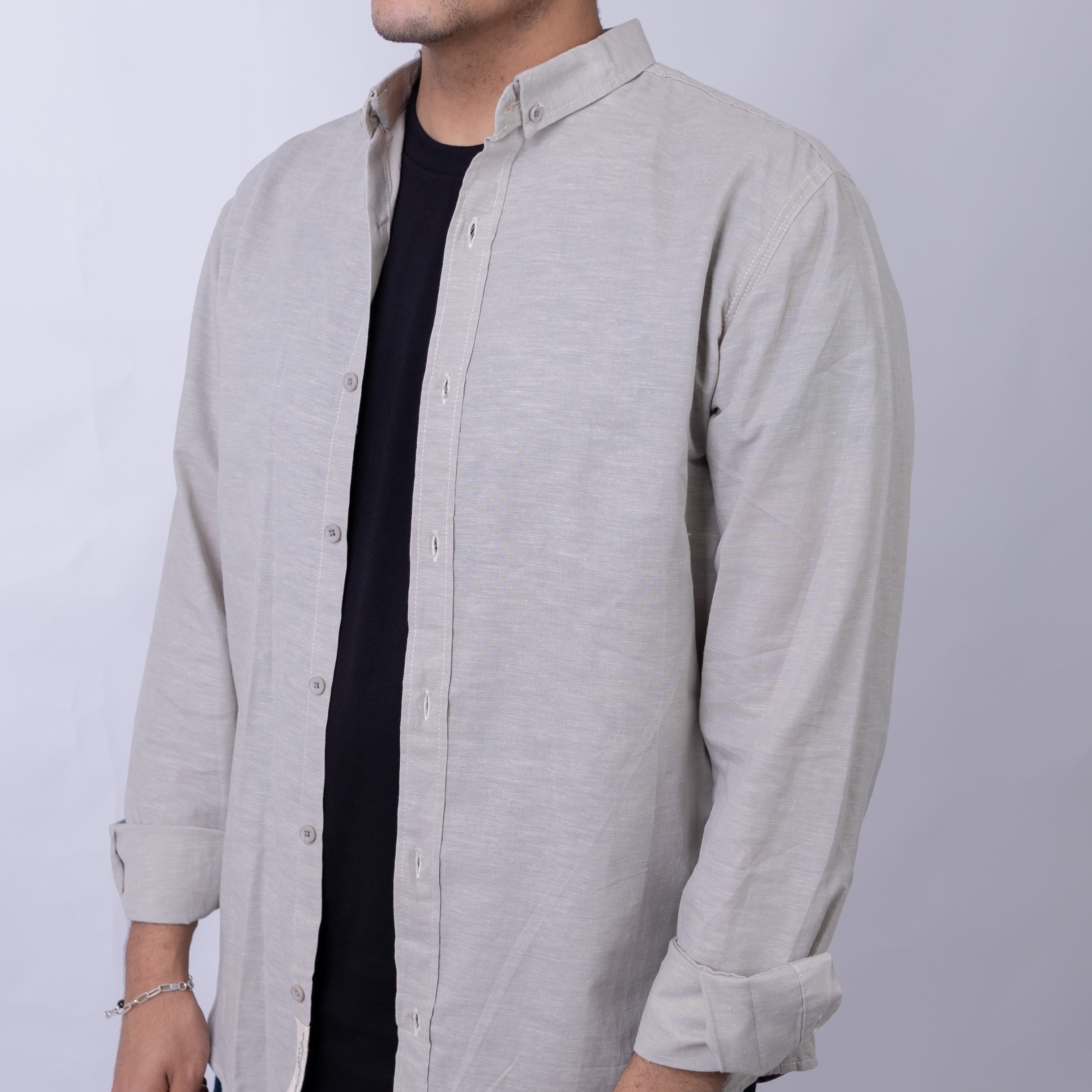 Oversized Linen Long Sleeve Shirt for Men