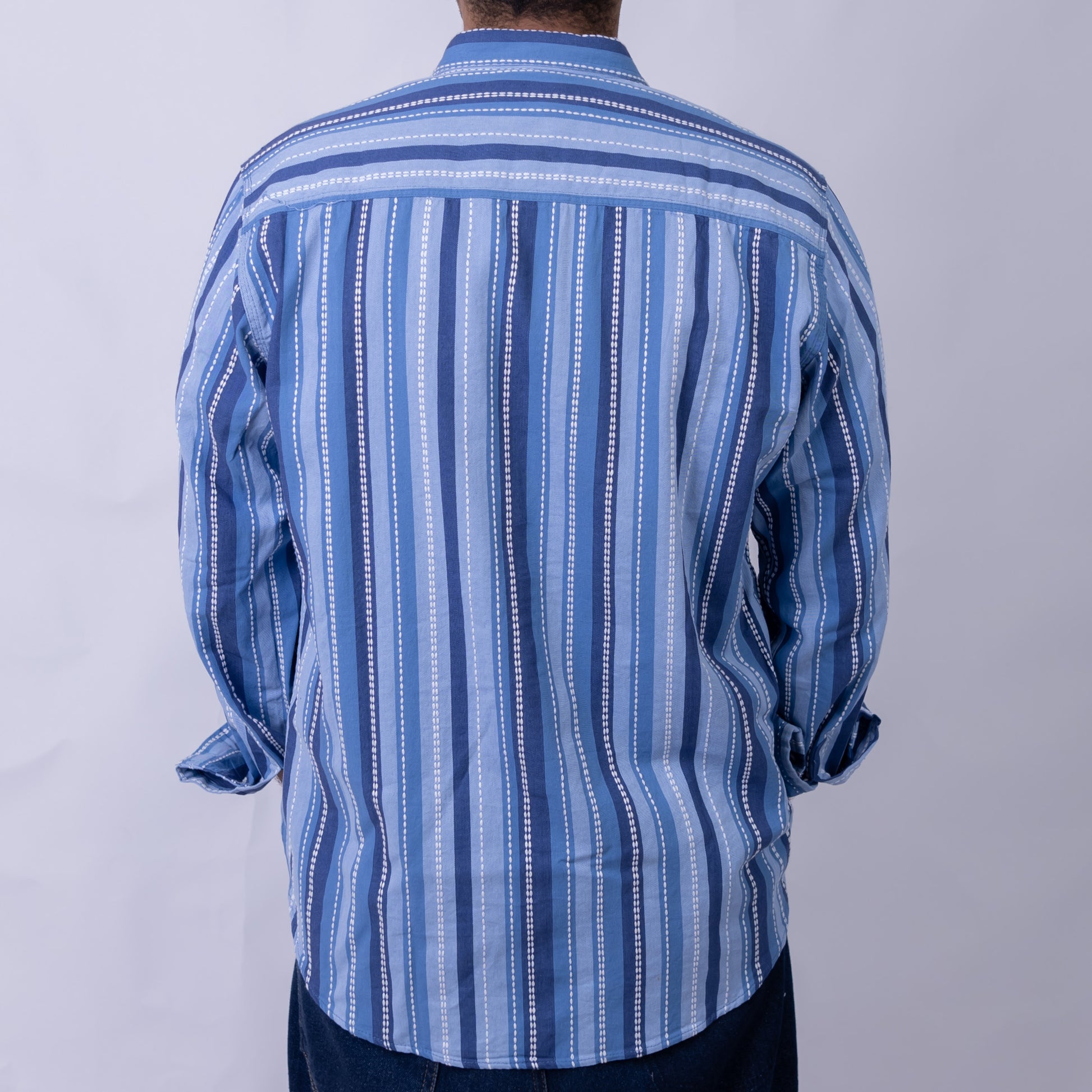 Relaxed Fit Cotton Long Sleeve Shirt for Men