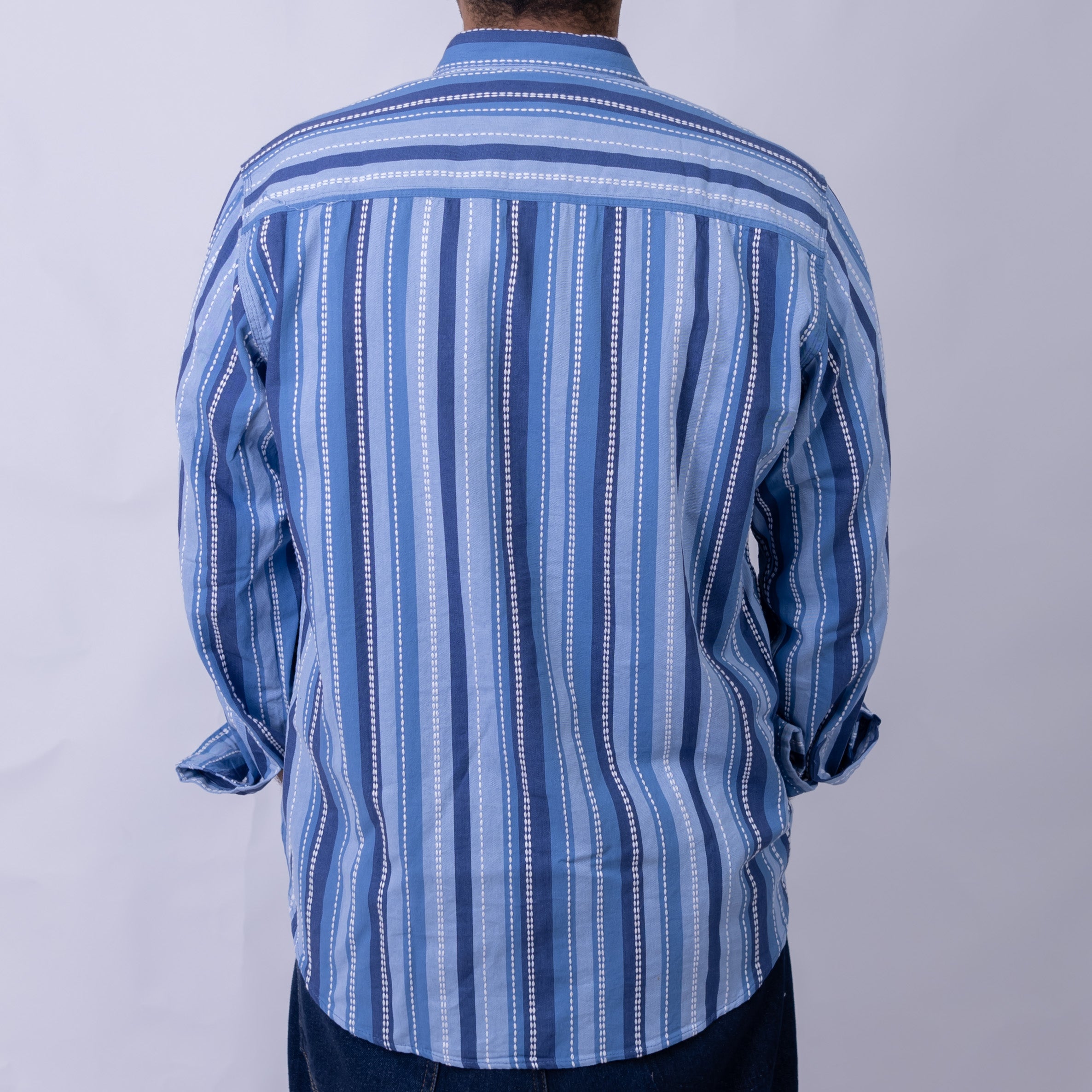 Relaxed Fit Cotton Long Sleeve Shirt for Men