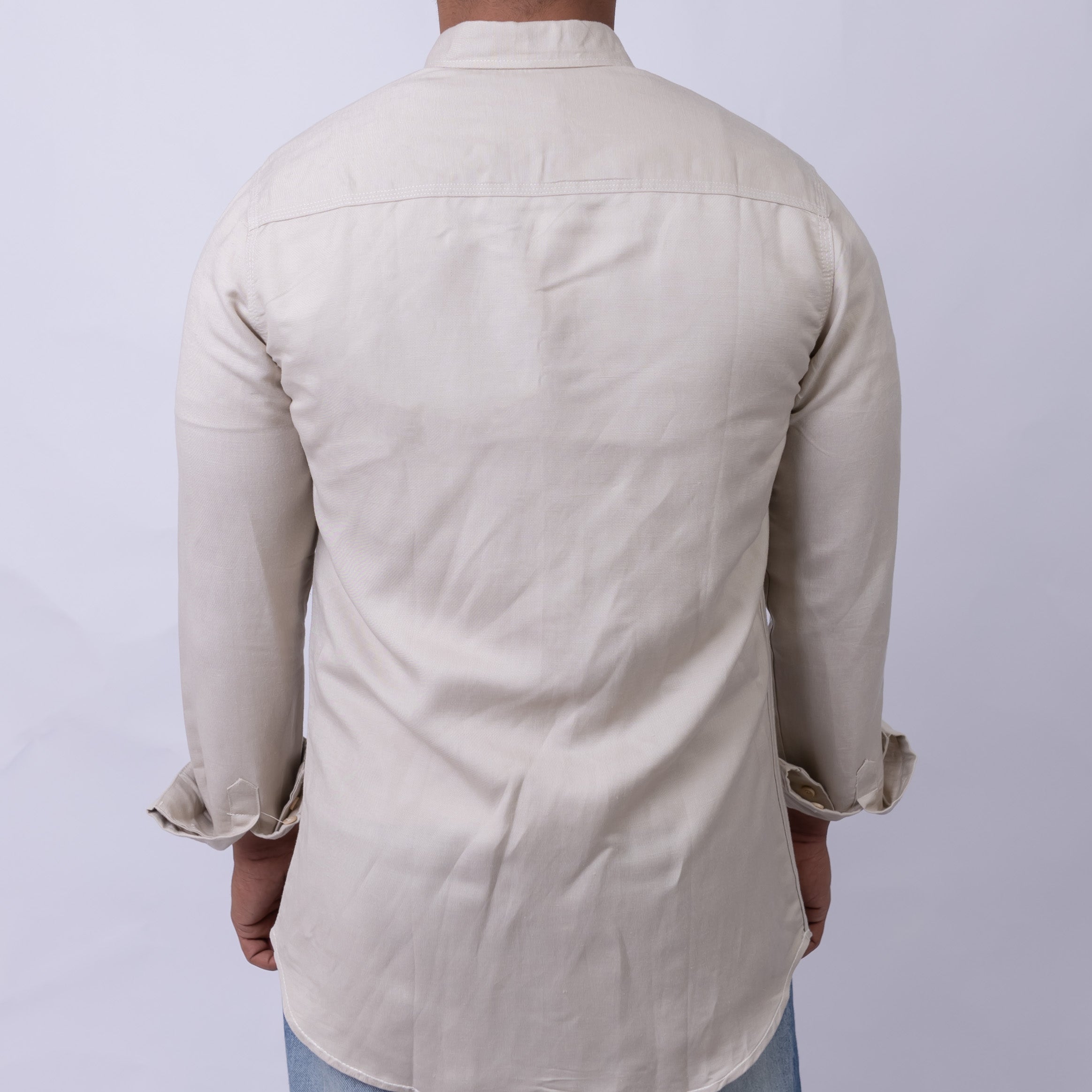 Relaxed Fit Linen Long Sleeve Shirt for Men