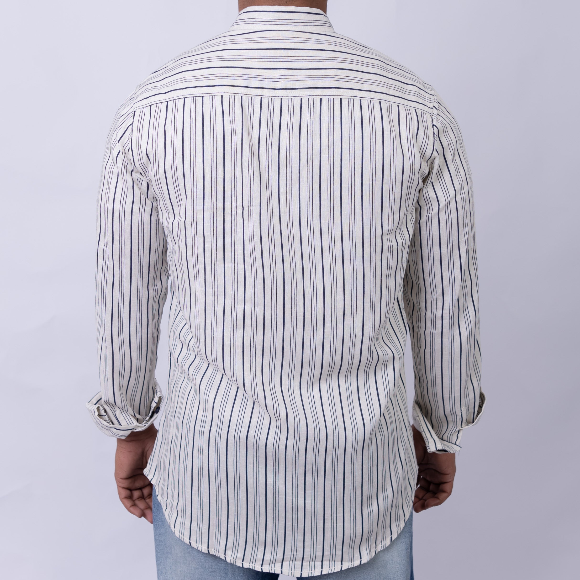 Relaxed Fit Linen Long Sleeve Shirt for Men