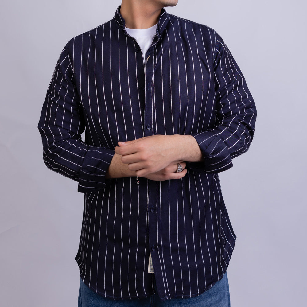 Regular Fit Linen Long Sleeve Shirt for Men