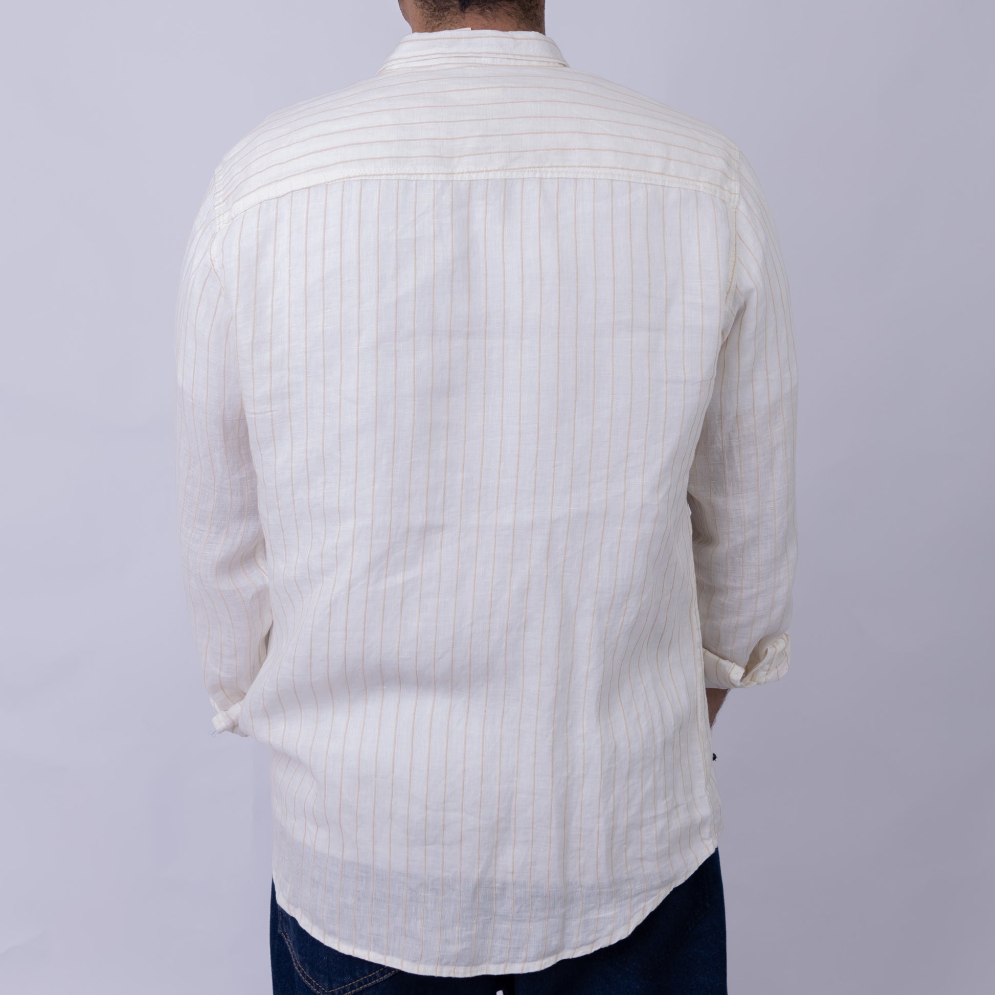 Relaxed Fit Linen Long Sleeve Shirt for Men