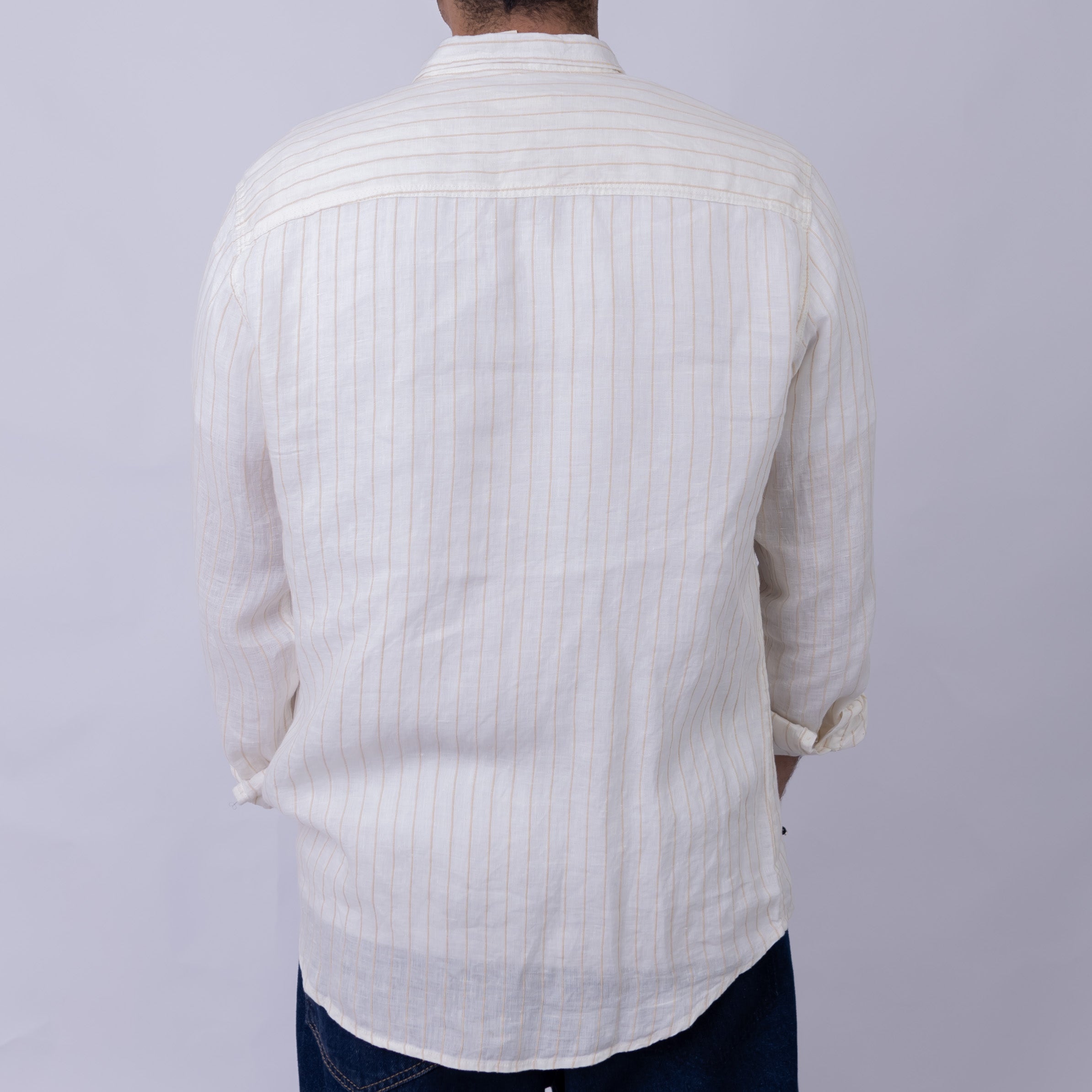 Relaxed Fit Linen Long Sleeve Shirt for Men