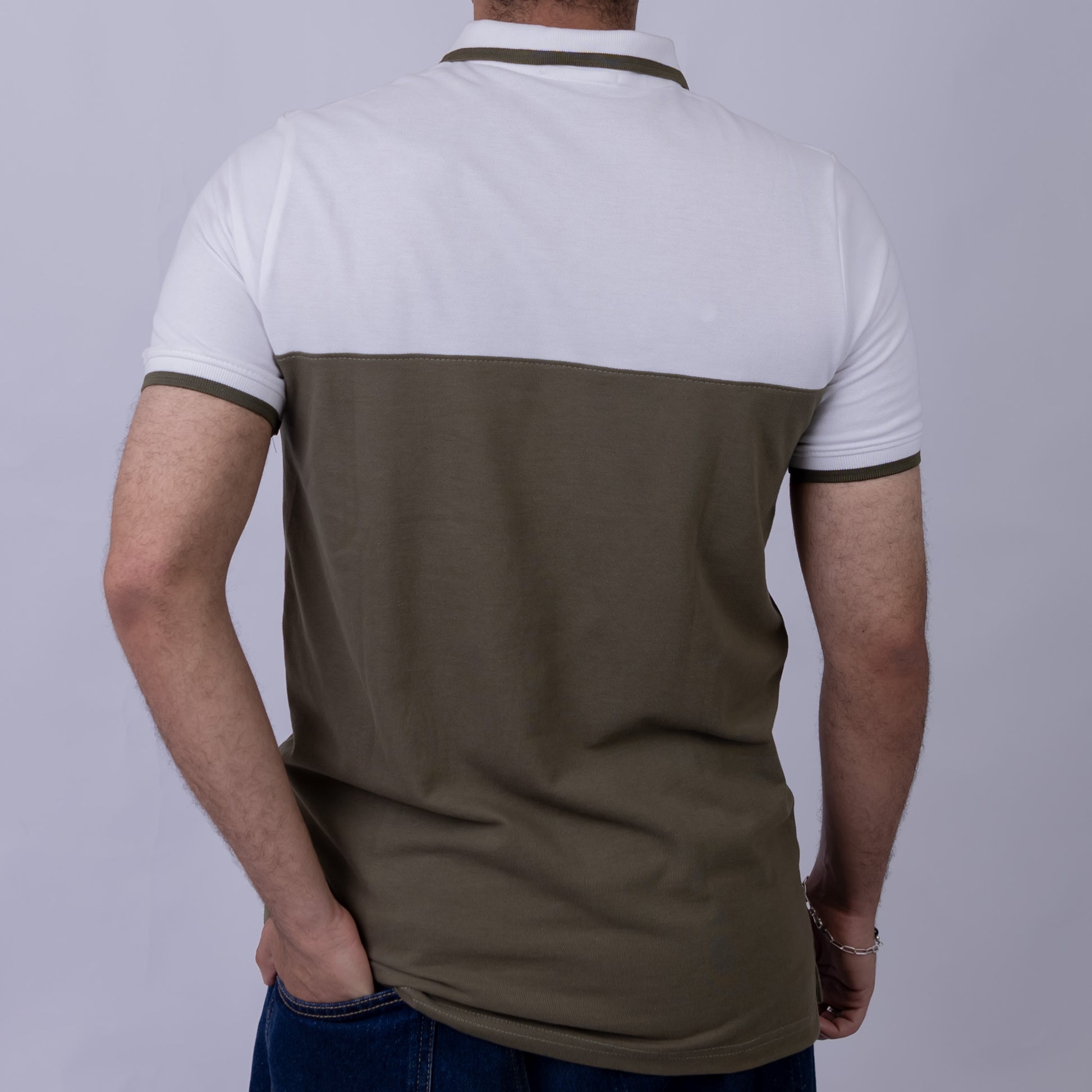 Slim Fit Half-Zip Cotton Men's Polo T-Shirt