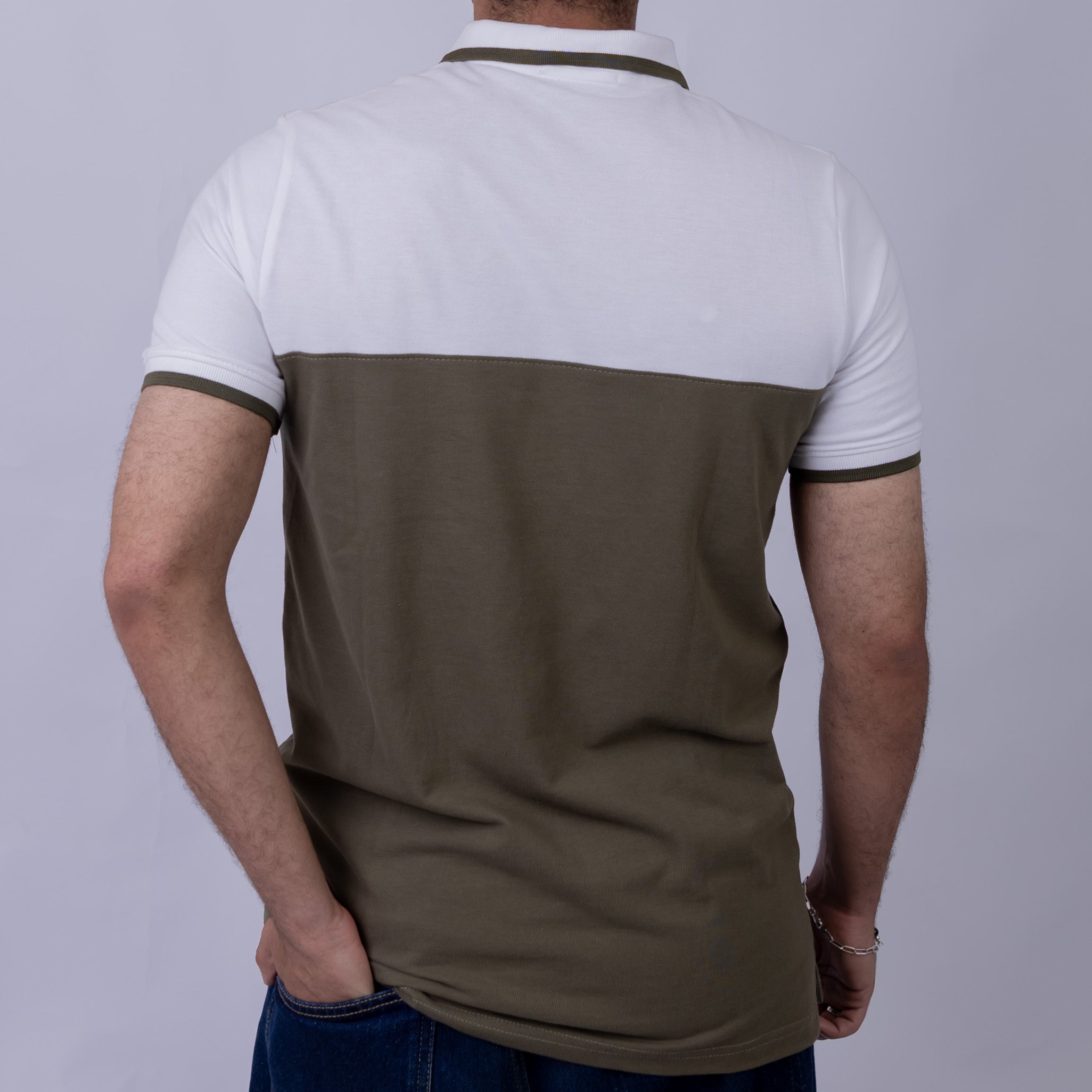 Slim Fit Half-Zip Cotton Men's Polo T-Shirt