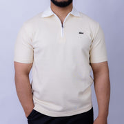 Slim Fit Half-Zip Interlock Men's Polo T-Shirt
