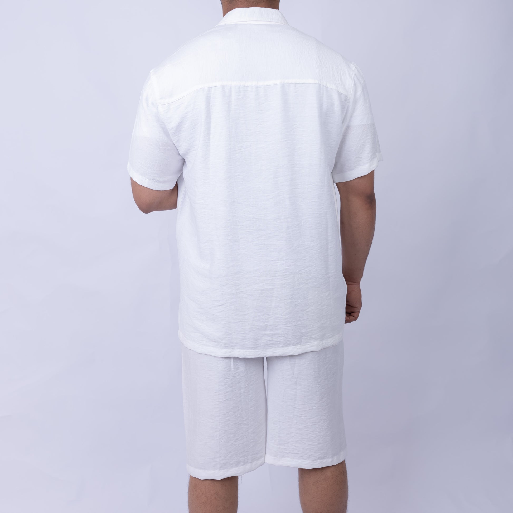 Linen Summer Set for Men | Shirt & Shorts Matching Suit White
