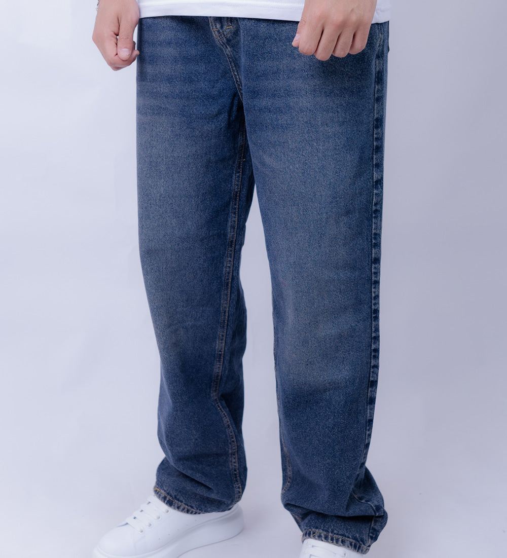Baggy Wide-Leg Washed Denim Jeans MYLO