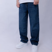 Baggy Wide-Leg Washed Black Denim Jeans MYLO U