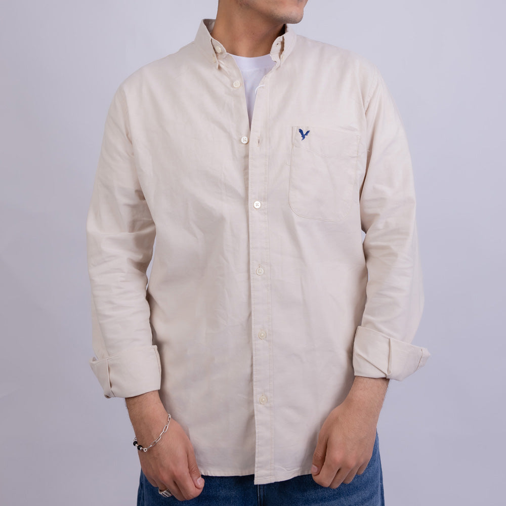 Regular Fit Oxford Long Sleeve Shirt for Men