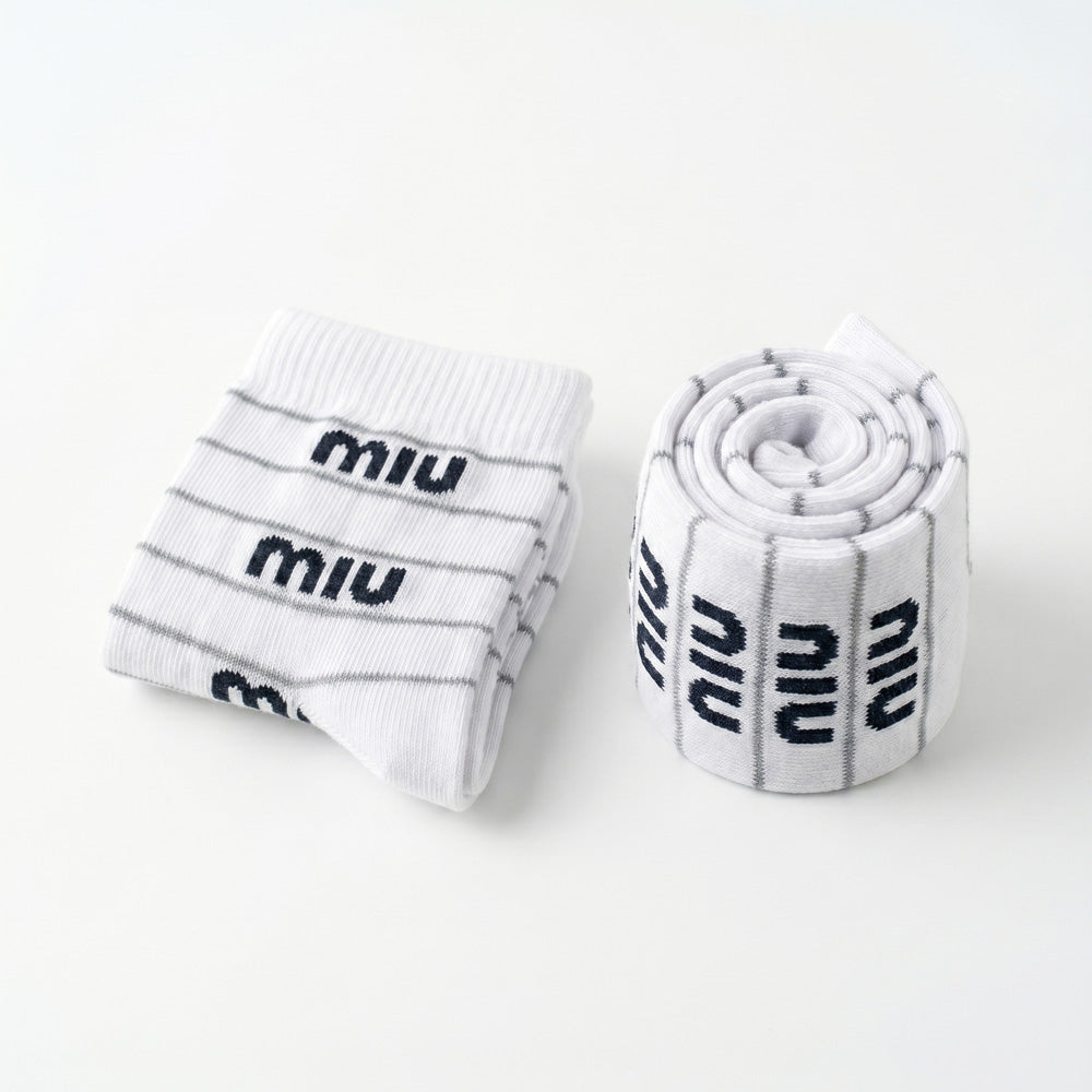 Man Socks Cotton Striped Sporty - MIU 12/4