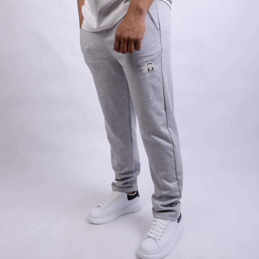 Wide Leg Cotton Sweatpants - B