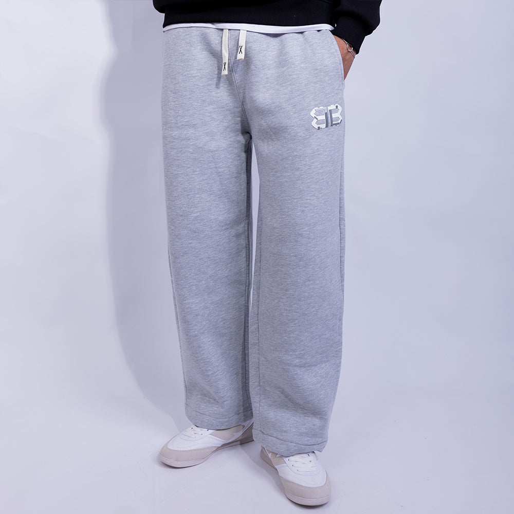 Wide Leg Relaxed Fleece Sweatpants - B