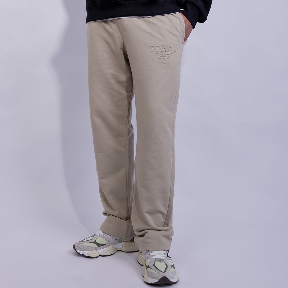 Wide Leg Relaxed Fleece Sweatpants - PRADA