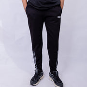 Slim Fit Jogger Sweatpants with Side Stripes and Logo Patch for Men
