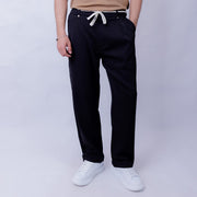 Wide Leg Cotton Blend Pleated Pants for Men