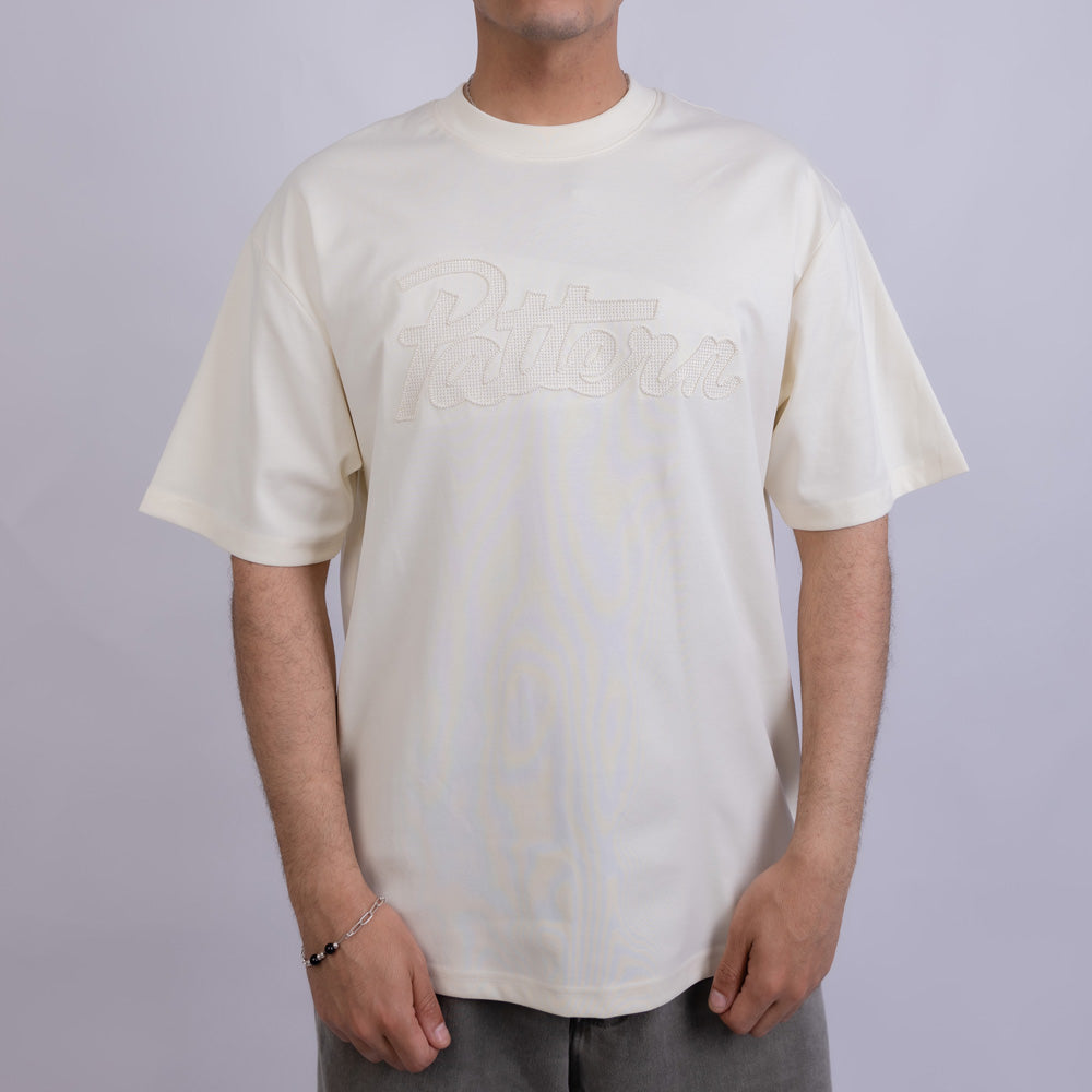 Relaxed Fit Men's Cotton Chest Embroidery Round Neck T-Shirt