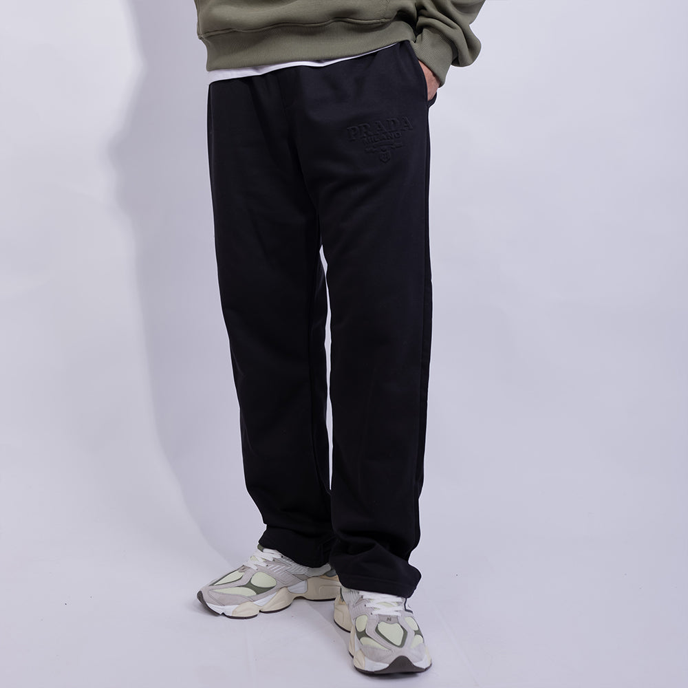 Wide Leg Relaxed Fleece Sweatpants - PRADA