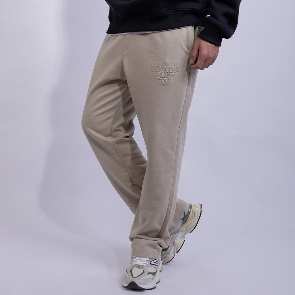 Wide Leg Relaxed Fleece Sweatpants - PRADA