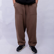 Wide Leg Fleece Sweatpants with Patch Pockets for Men