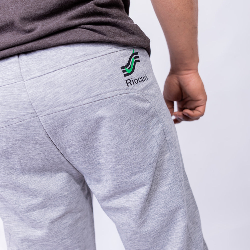 Slim Fit Jogger Sweatpants with Embroidered Logo in Gray — Back Detail | Giovane Clothing