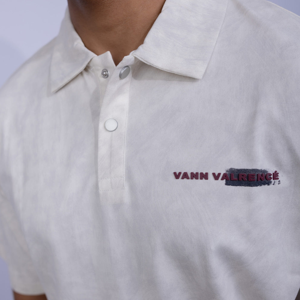 Relaxed Fit Cotton Piqué Acid Wash Polo Shirt