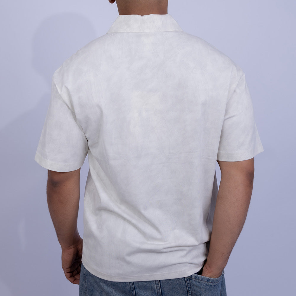 Cotton Piqué Acid Wash Polo Shirt