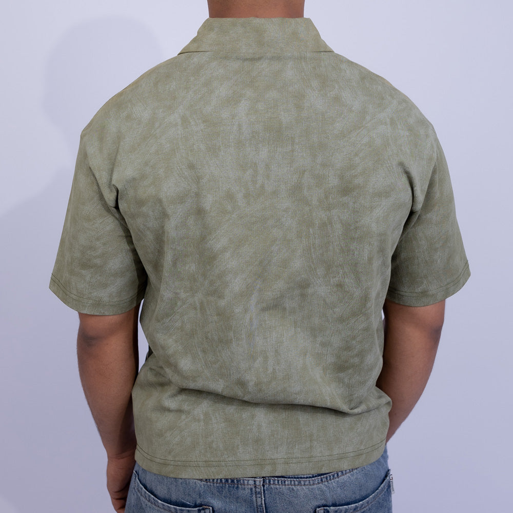 شيرت بولو من القطن البيكيه Acid Wash للرجال بقصة مريحة