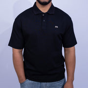 Relaxed Fit Cotton Piqué Plain Polo Shirt for Men