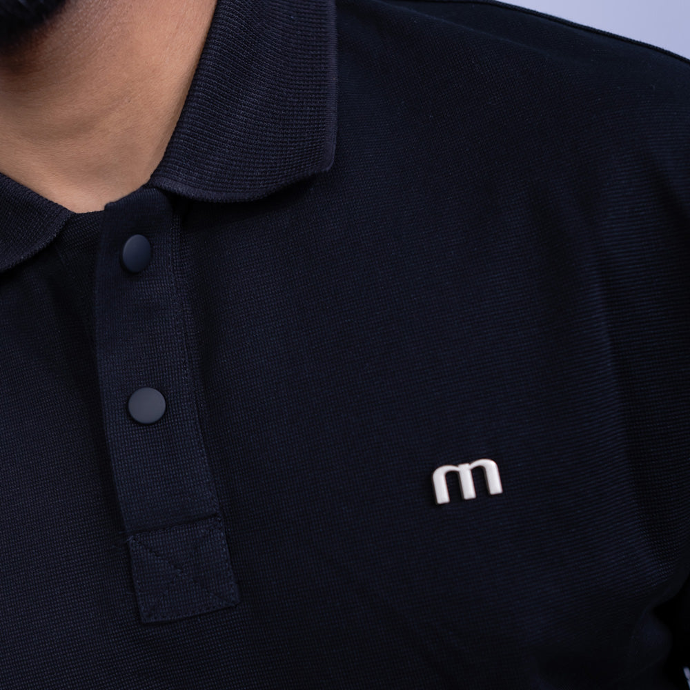 Relaxed Fit Cotton Plain Polo Shirt for Men