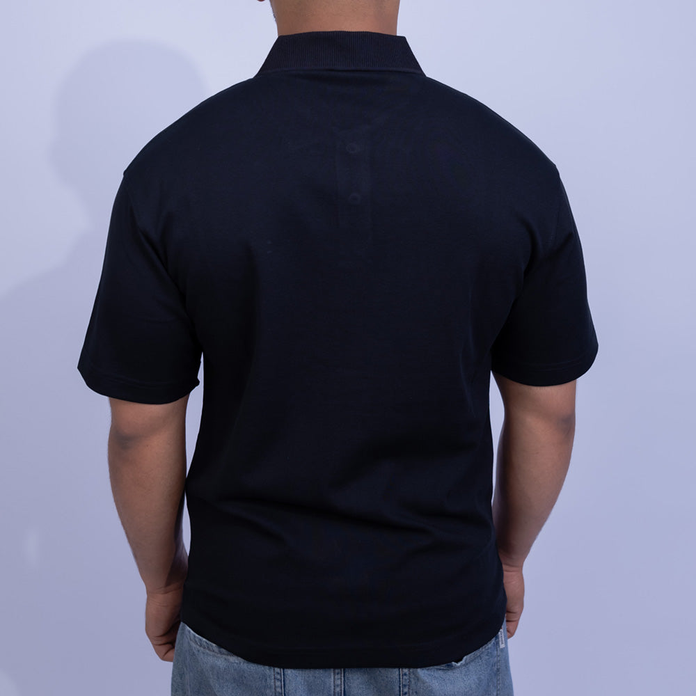 Relaxed Fit Plain Polo Shirt for Men