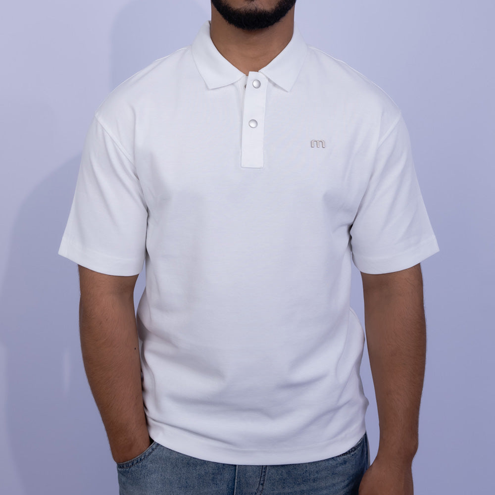 Relaxed Fit Cotton Polo Shirt for Men
