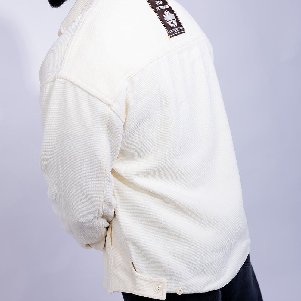 Relaxed Fit Textured Overshirt Jacket for Men