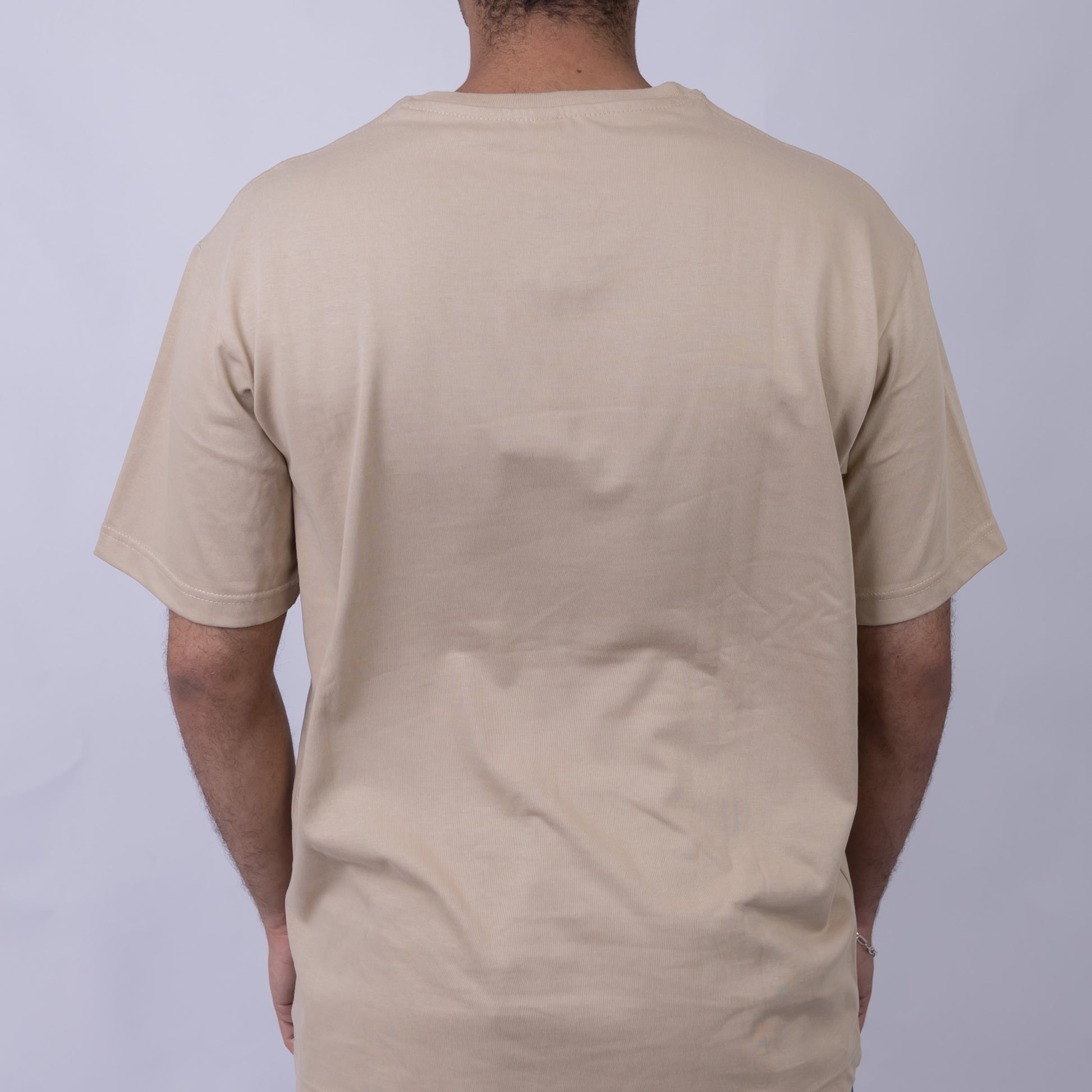Giovane Loose Fit Men's Cotton Embroidered Badge Round Neck T-Shirt