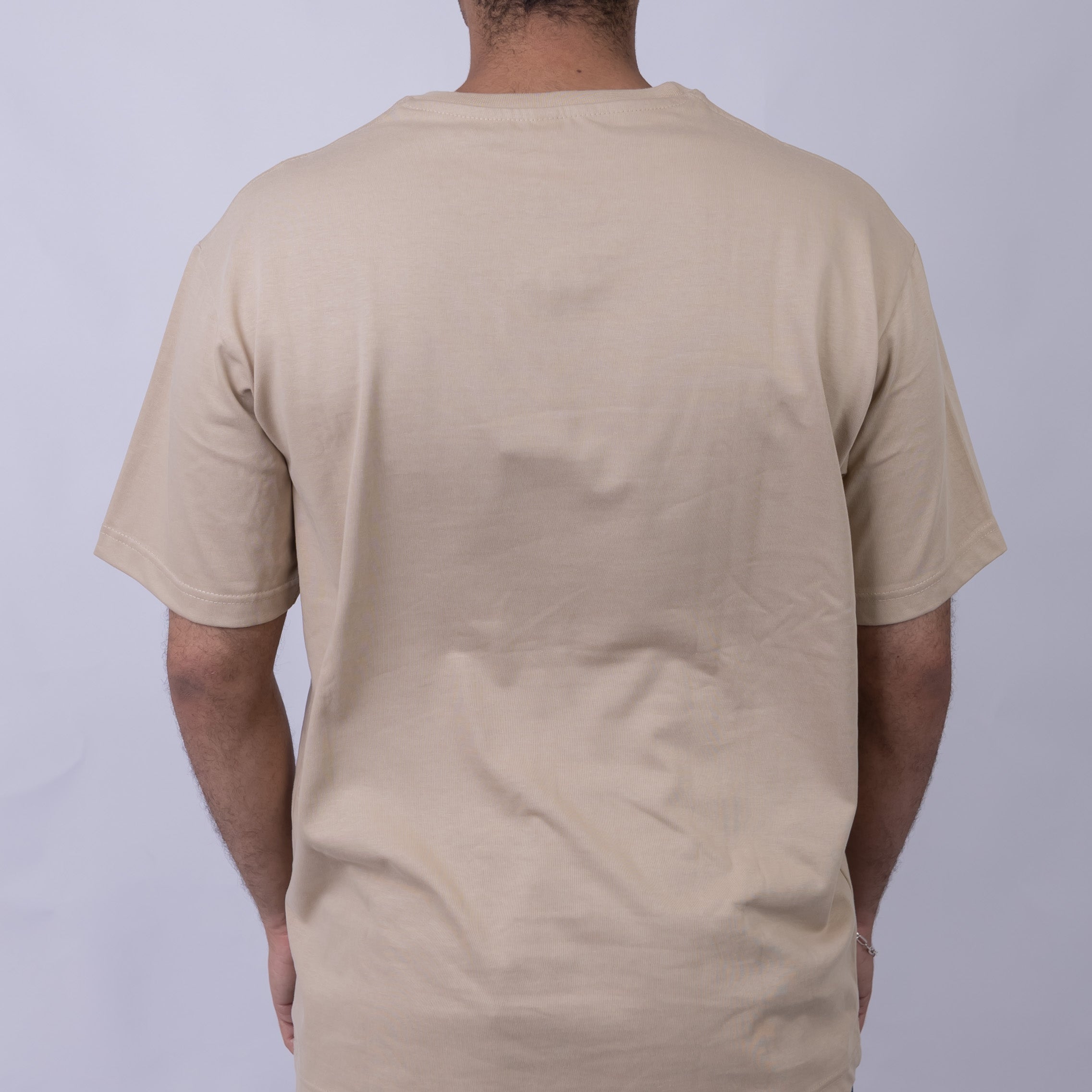 Giovane Loose Fit Men's Cotton Embroidered Badge Round Neck T-Shirt
