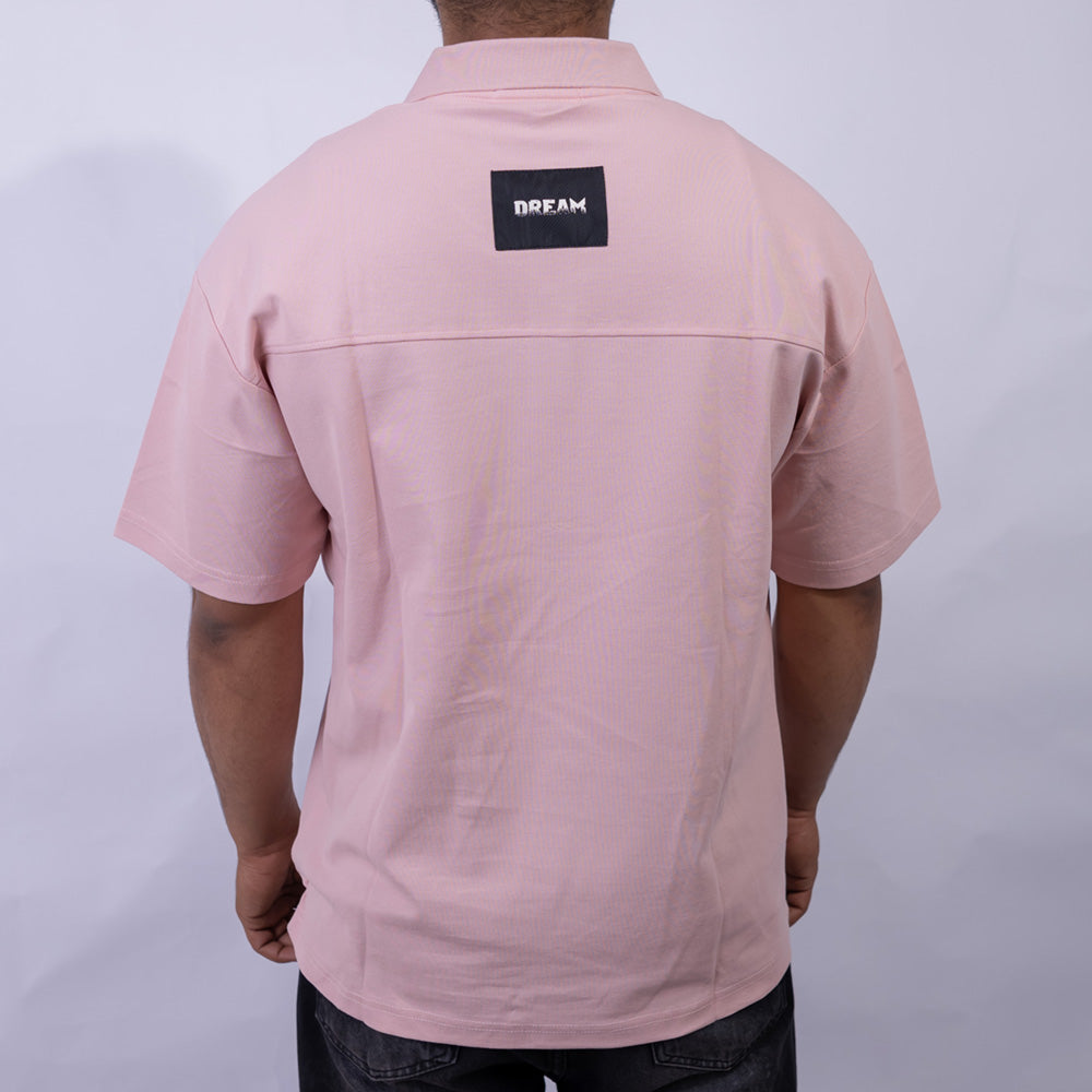 Relaxed Fit Cotton Piqué Polo with Shoulder Badge for Men
